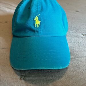 Polo by Ralph Lauren Turquoise Hat with Yellow Logo